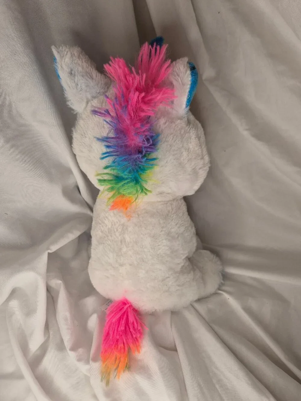 Linzy Toys Sparkly Star Unicorn Plush Rainbow Mane Blue Starry Accent Stuffed